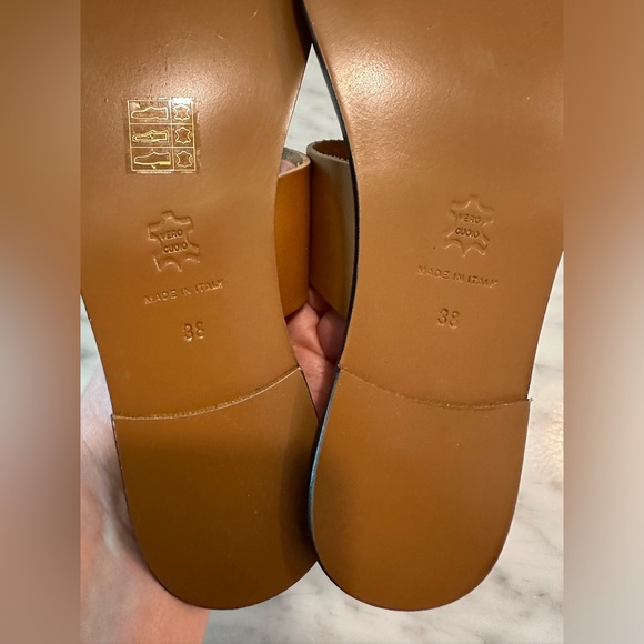 ATP Atelier BNWT NIB Astrid Leather Flat Sandals in Terra Brown - EU 38 - Picture 15 of 16